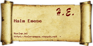 Halm Emese névjegykártya